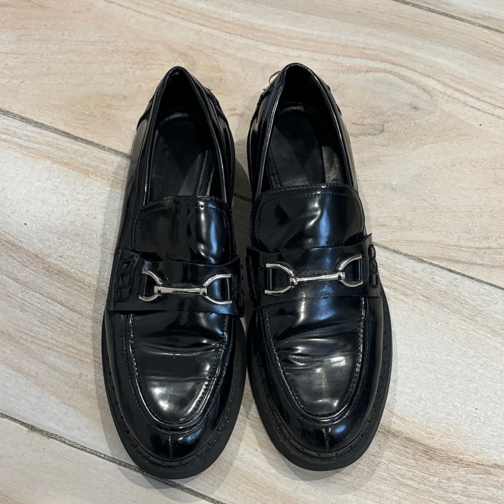 Zara Black Patent Loafers